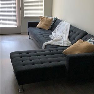 Gray sleeper sectional